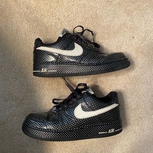 Nike black and white polka dot Air Force 1s